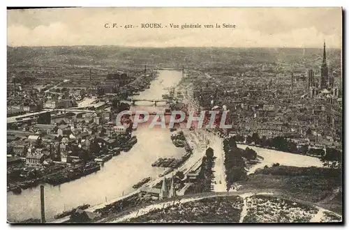 Cartes postales Rouen Vue Generale Vers La Seine