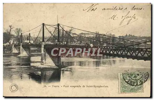 Cartes postales Tours Pont Suspendu De Saint Symphorien