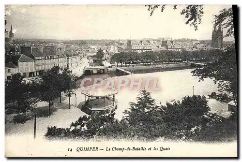 Ansichtskarte AK Quimper Le Champ De Bataille Et Les Quais Kiosque