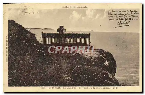 Cartes postales Cote d&#39Emeraude St Malo Le Grand Be Le Tombeau De Chateaubriand