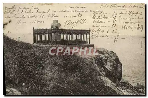 Cartes postales Cote d&#39Emeraude St Malo Le Tombeau Du Chateaubriand