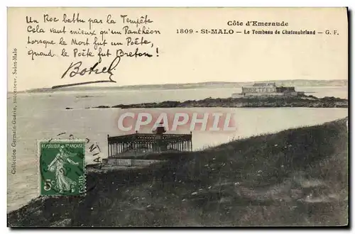 Cartes postales cote d&#39Emeraude St Malo Le tombeau De Chateaubriand Botrel