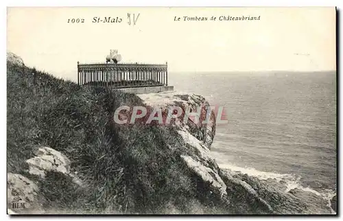 Cartes postales St Malo Le tombeau De Chateaubriand