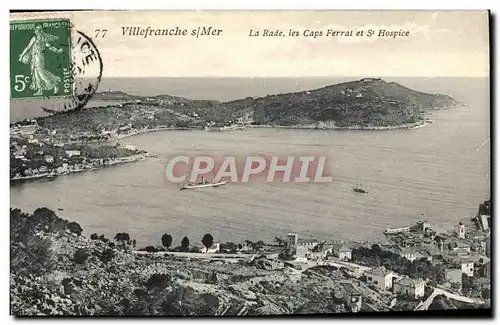 Cartes postales Villefranche s Mer La Rade Les Caps Ferrat Et Ste Hospice