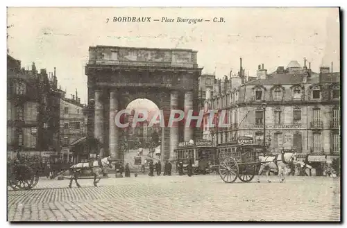 Ansichtskarte AK Bordeaux Place Bourgogne Attelage Chevaux