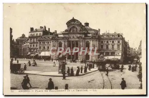 Cartes postales Angers Place Du Ralliement Et Le Theatre