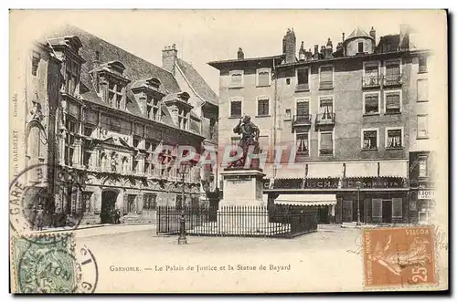 Cartes postales Grenoble Le Palais De Justice Et La Statue De Bayard