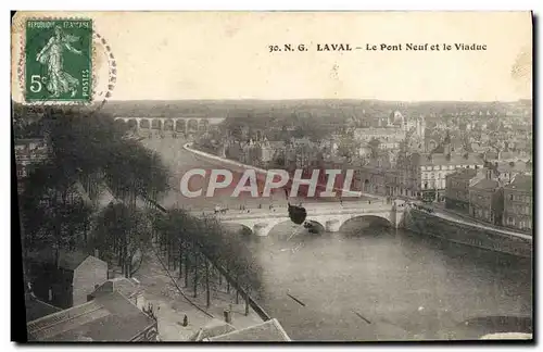 Ansichtskarte AK Laval Le Pont Neuf Et Le Viaduc