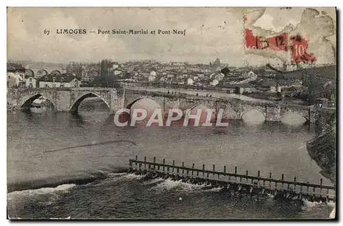 Cartes postales Limoges Pont Saint Martial Et Pont Neuf