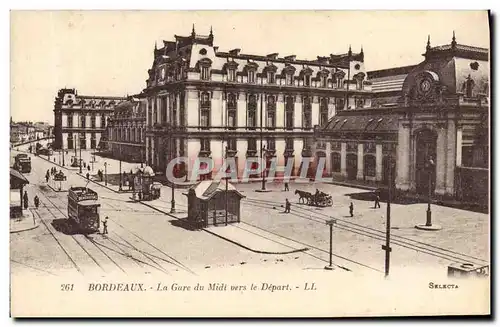 Cartes postales Bordeaux La Gare Du Midi Vers Le Depart