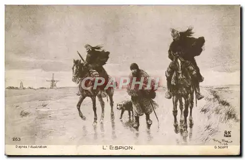 Cartes postales D&#39Apres l&#39Illustration L&#39Espion Militaria