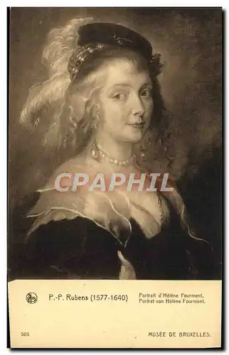 Ansichtskarte AK Rubens Portrait D&#39Helene Fourment Portret Van Helene Fourment Musee Du Bruxelles