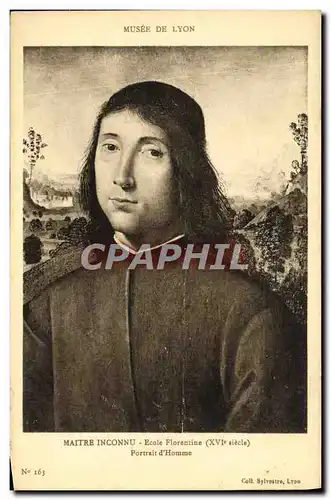 Ansichtskarte AK Musee De Lyon Maitre Inconnu Ecole Florentine Portrait d&#39Homme