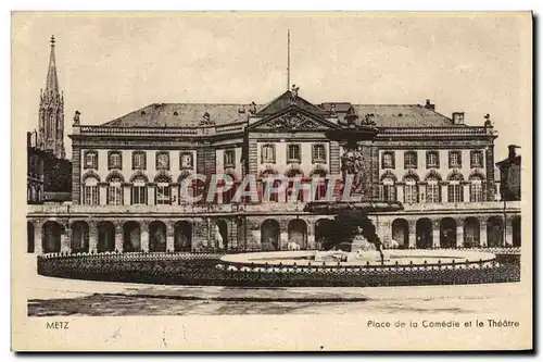 Cartes postales Metz Place De La Comedie Et Le Theatre