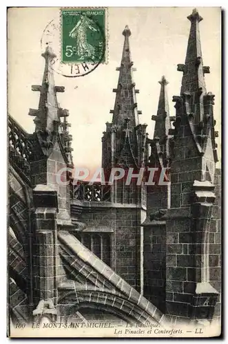 Ansichtskarte AK Le Mont Saint Michel La Basilique Les Pinacles Et Contreforts