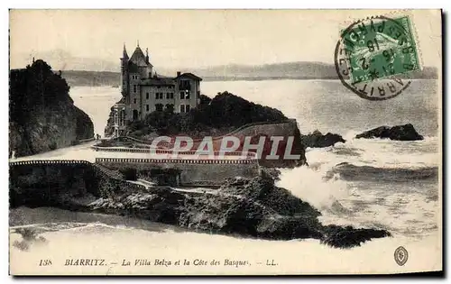 Cartes postales Biarritz La Villa Belza Et La Cote Des Basque