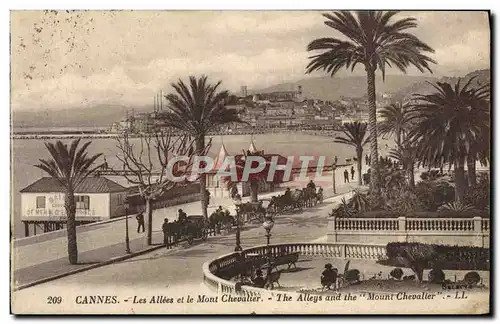 Cartes postales Cannes Les Allees Et Le Mont Chevalier