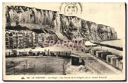 Cartes postales Le Treport La Plage Les Tennis Et La Fregate Tennis