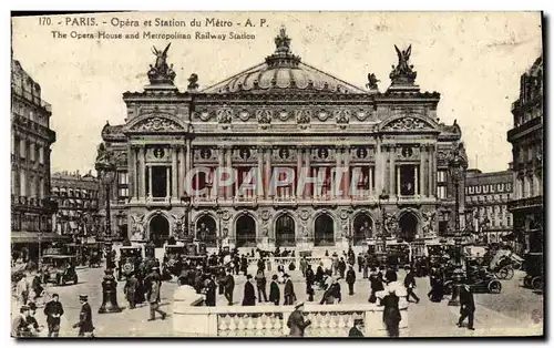 Cartes postales Paris Opera Et Station Du Metro