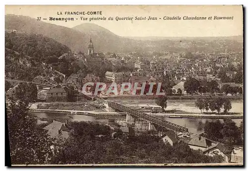 Cartes postales La Franche Comte Besancon Vue Generale Du Quartier Saint Jean Citadelle Chaudanne et Rosemont