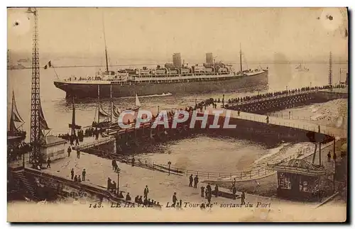 Ansichtskarte AK Le Havre La Touraine Sortant Du Port Bateau Paquebot