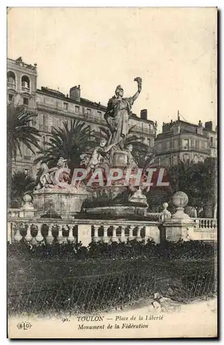 Cartes postales Toulon Place De La Liberte Monument De La Federation