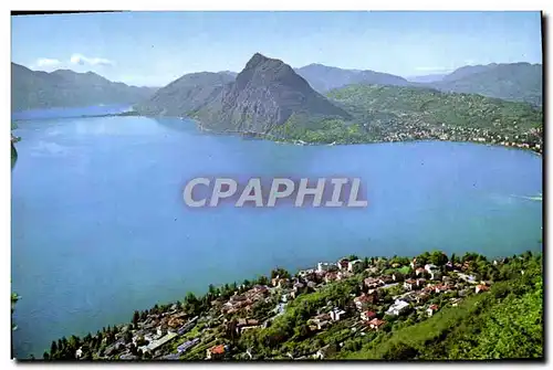 Cartes postales moderne Lugano Panorama Del Monte Bre con Ponte Du Melide Castegnola