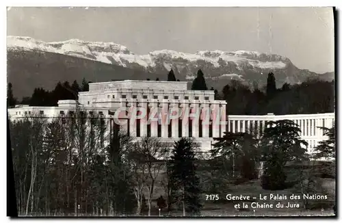 Moderne Karte Geneve Le Palais Des Nations Et La Chaine Du Jura