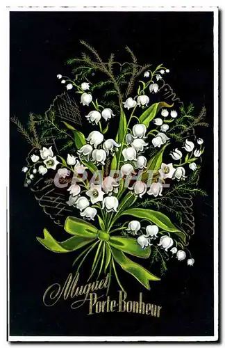 Cartes postales moderne Fantaisie Fleurs Muguet Porte Bonheur