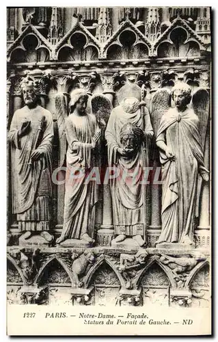 Ansichtskarte AK Paris Eglise Notre Dame Facade Statues Du Portail De Gauche