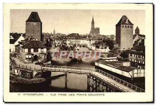 Ansichtskarte AK Strasbourg Vue Prise Des Ponts Couverts