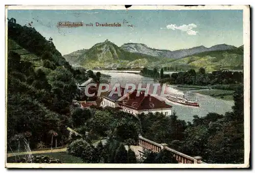 Cartes postales Rolandseck Mit Drachenfels