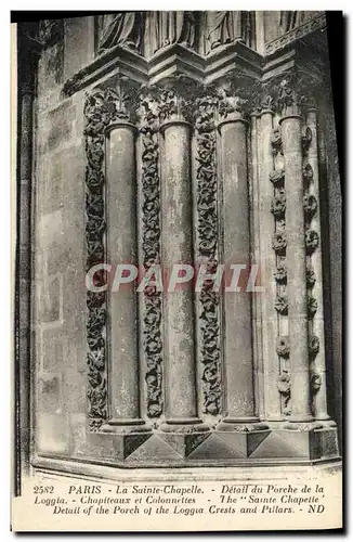 Ansichtskarte AK Paris La Sainte Chapelle Detail Du Porche De La Loggia Chapiteaux et colonettes