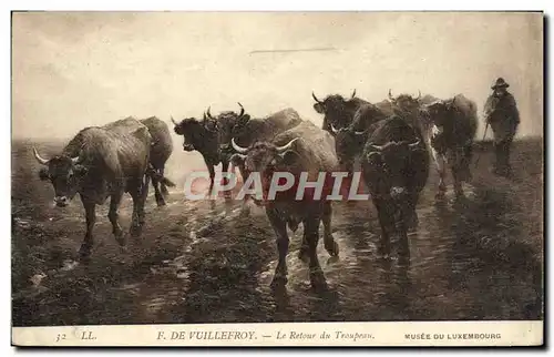 Cartes postales De Vuillefroy Le Retour Du Troupeau Musee Du Luxembourg Vaches