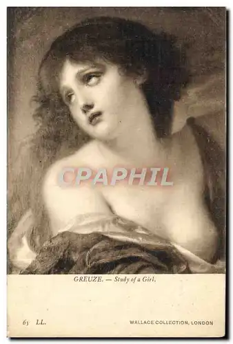 Cartes postales Greuze Study of a Girl Wallace Collection London