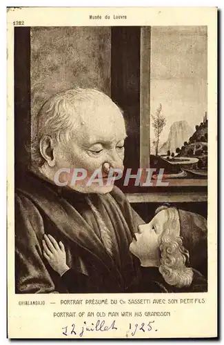 Cartes postales Musee Du Louvre ghirlandajo Portrait presume du Cte Sassetti avec son petit fils