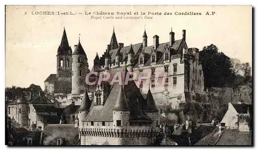 Cartes postales Loches Le Chateau Royal et la Porte des cordeliers