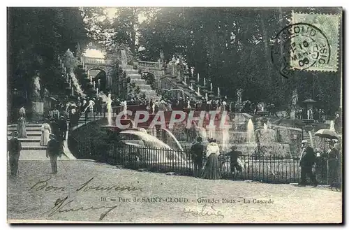 Cartes postales Parc de Saint Cloud Grandes eaux la cascade