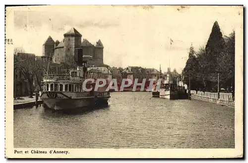 Cartes postales Port et Chateau d&#39Annecy Bateau