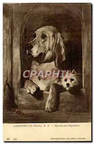 Ansichtskarte AK Landseer Dignity and Impudence Chien National Gallery London