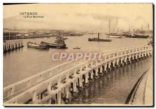 Ansichtskarte AK Ostende Le Port maritime Bateau