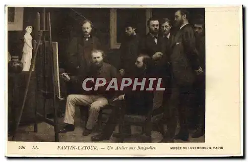 Cartes postales Fantin Latour Un Atelier Aux Batignolles Paris Musee du Luxembourg Paris