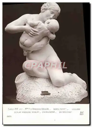 Cartes postales Salon 1914 Mlle P d&#39Annunzio Dors Dors petit
