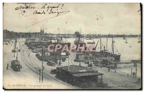 Cartes postales Bordeaux Vue Generale Des Quais Bateaux