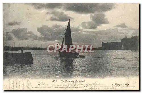 Ansichtskarte AK Un Coucher de Soleil Bateau de peche