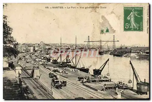 Ansichtskarte AK Nantes Le Port Vue Generale des Quais Bateaux
