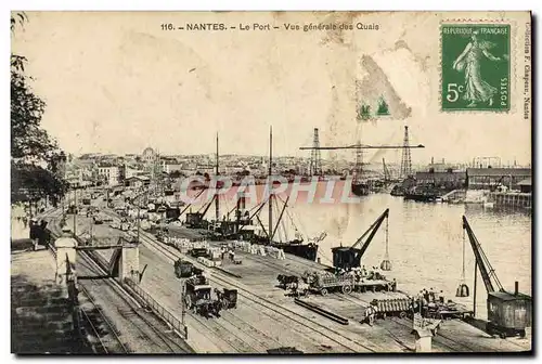 Cartes postales Nantes Le Port Vue Generale des Quais Bateaux