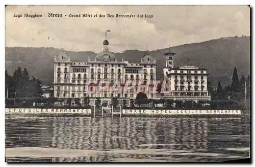 Ansichtskarte AK Lago Maggiore Stresa Grand Hotel et des Iles Borromees dal lago