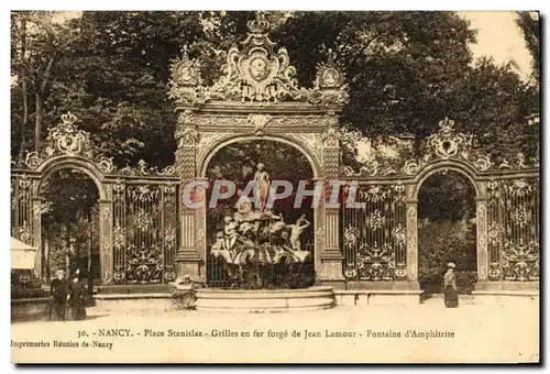 Cartes postales Nancy Place Stanislas Grilles en Fer Forge de Jean Lamour Fontaine d&#39Amphitrite