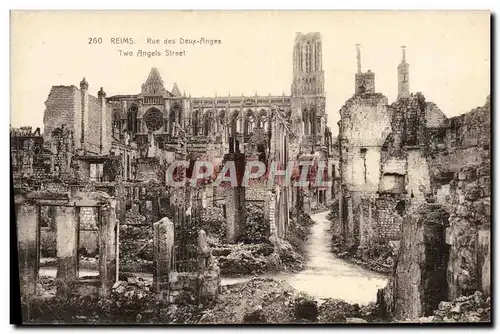 Ansichtskarte AK Reims Rue Des Deux Anges Militaria